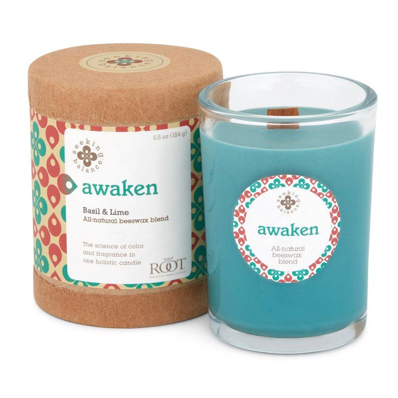 Root Candles Seeking Balance Spa Collection || Awaken - Basil & Lime-Nature's Treasures