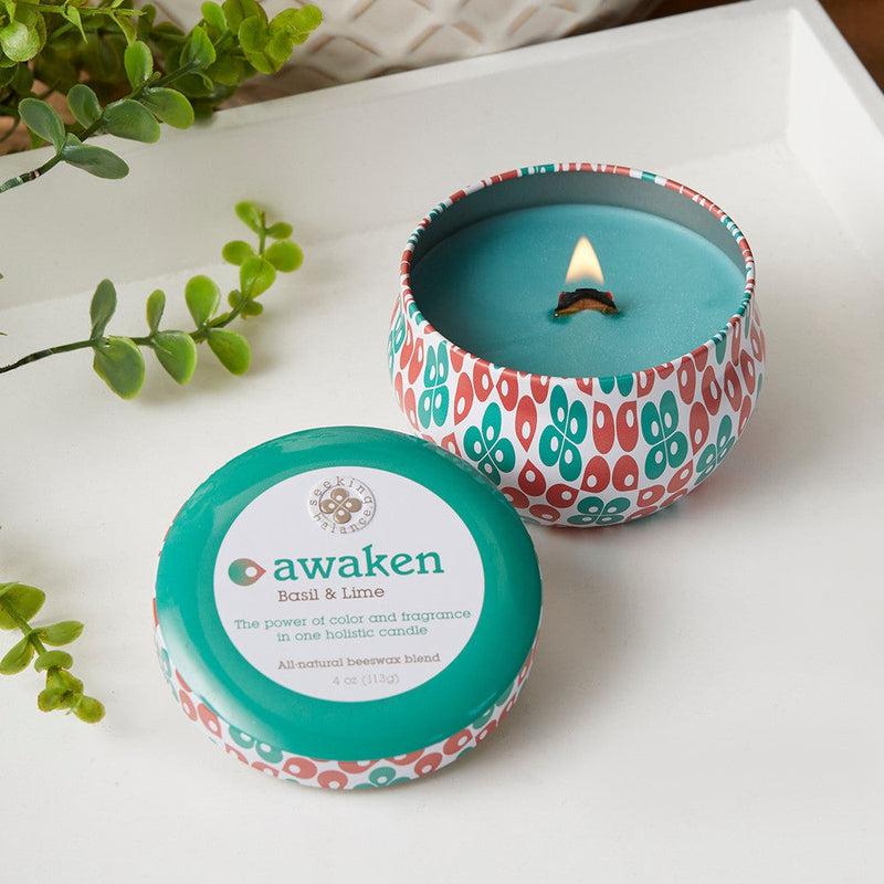 Root Candles Seeking Balance Spa Collection || Awaken - Basil & Lime-Nature's Treasures