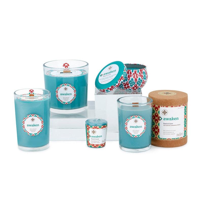 Root Candles Seeking Balance Spa Collection || Awaken - Basil & Lime-Nature's Treasures