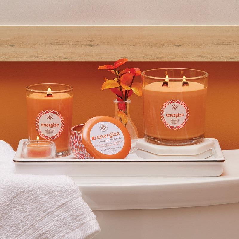 Root Candles Seeking Balance Spa Collection || Energize - Rosemary Eucalyptus-Nature's Treasures