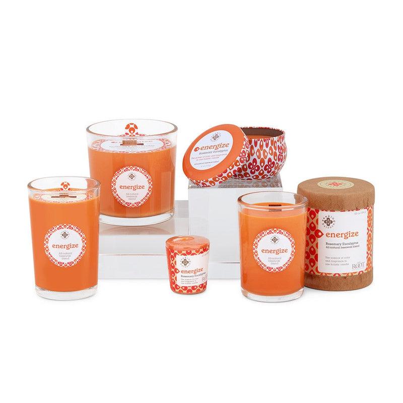 Root Candles Seeking Balance Spa Collection || Energize - Rosemary Eucalyptus-Nature's Treasures