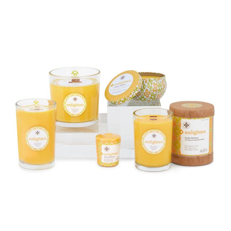 Root Candles Seeking Balance Spa Collection || Enlighten - Cedar Verbena-Nature's Treasures