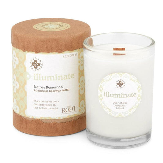 Root Candles Seeking Balance Spa Collection || Illuminate - Juniper Rosewood-Nature's Treasures