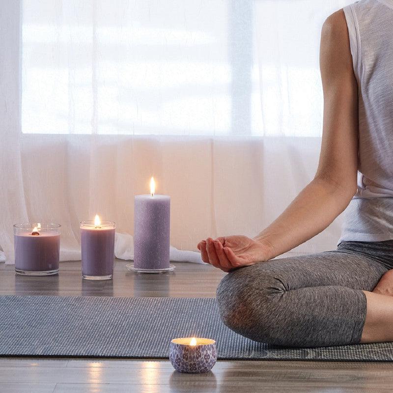 Root Candles Seeking Balance Spa Collection || Relax - Geranium Lavender-Nature's Treasures