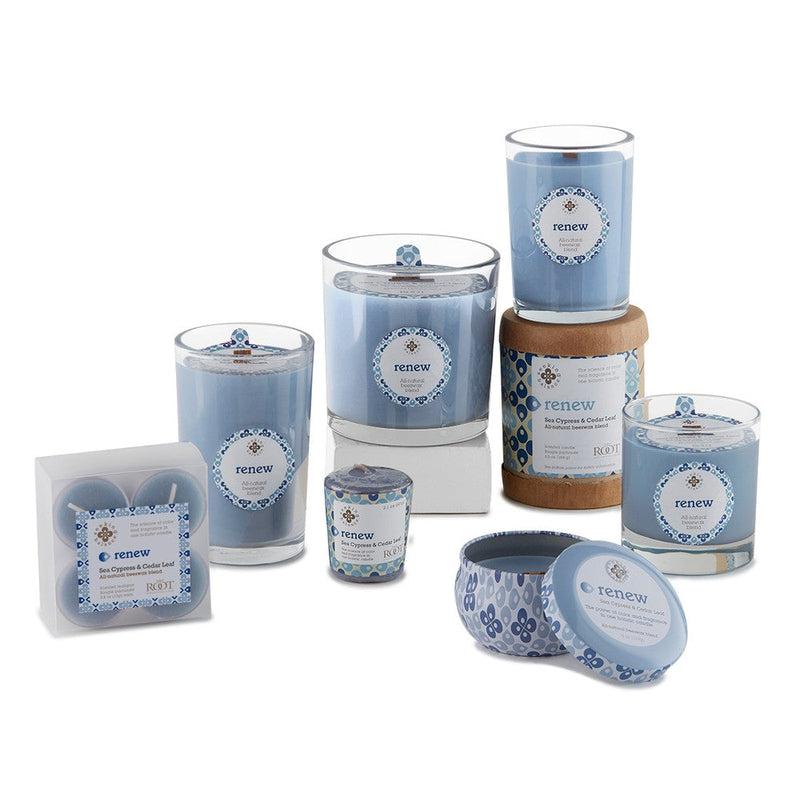 Root Candles Seeking Balance Spa Collection || Renew - Seaside Cypress and Cedar Leaf-Nature's Treasures