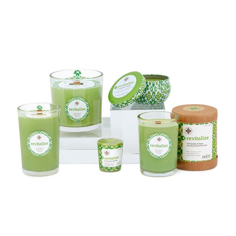 Root Candles Seeking Balance Spa Collection || Revitalize - Coriander & Sage-Nature's Treasures
