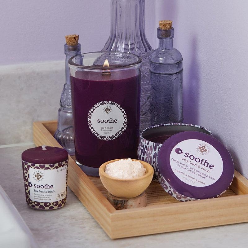 Root Candles Seeking Balance Spa Collection || Soothe - Bay Leaf and Birch-Nature's Treasures