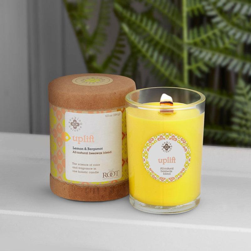 Root Candles Seeking Balance Spa Collection || Uplift - Lemon & Bergamot-Nature's Treasures