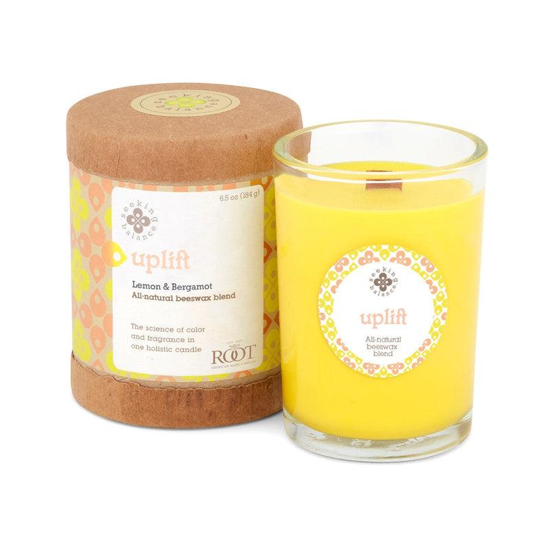 Root Candles Seeking Balance Spa Collection || Uplift - Lemon & Bergamot-Nature's Treasures