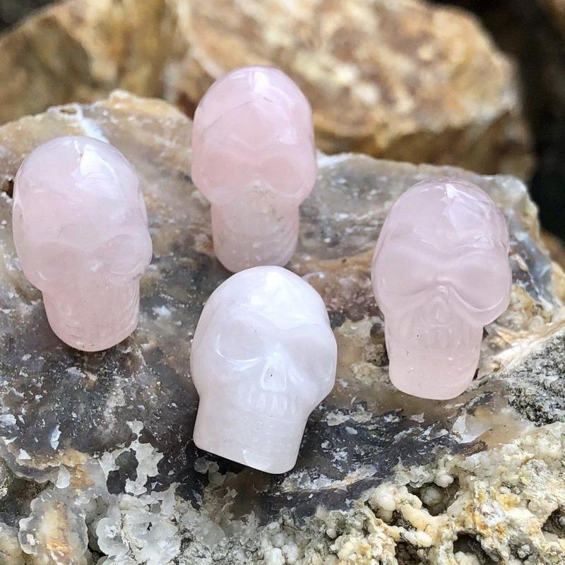Rose Quartz Skull Drilled Pendant - Mini-Nature's Treasures