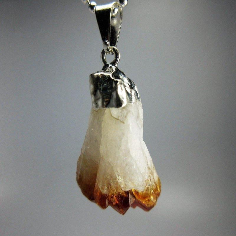 Rough Citrine Crystal Point Pendant-Nature's Treasures