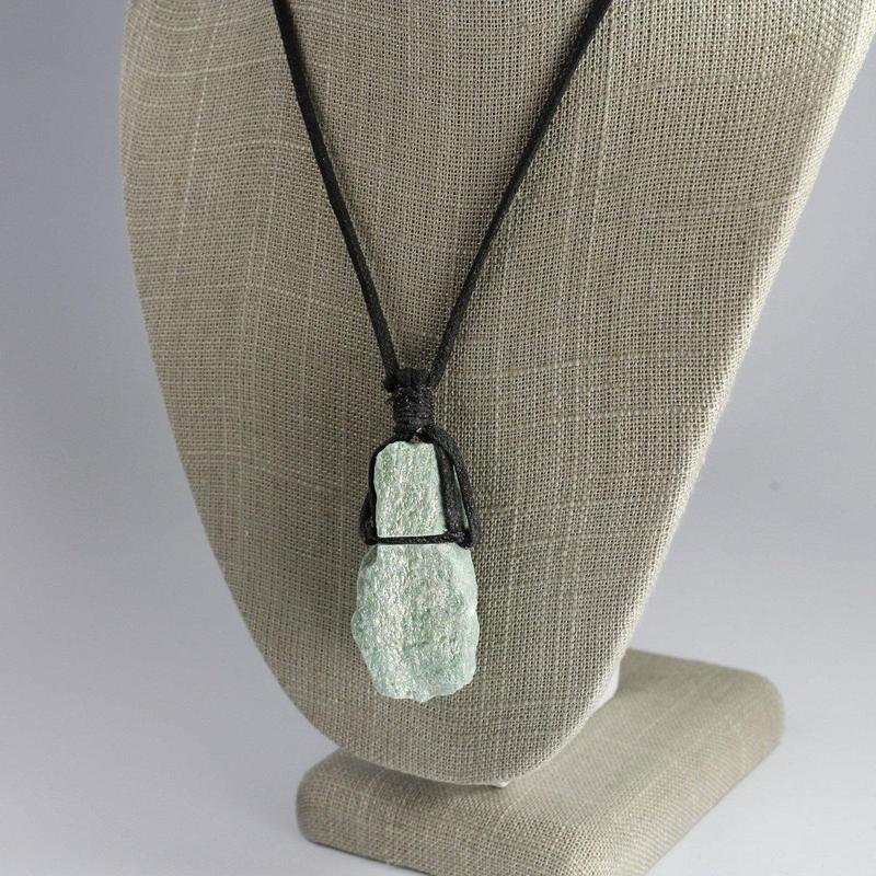 Rough Fuchsite On Cord Necklace-Nature's Treasures