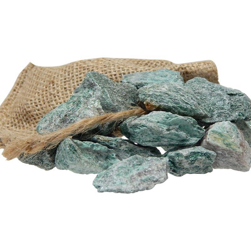 Rough Fuchsite Stones in 6oz Burlap Bag || Brazil-Nature's Treasures