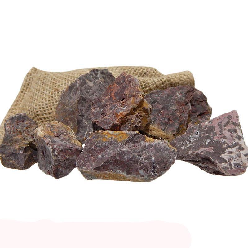 Rough Leopardskin Jasper Stones in Burlap Bag 6oz-Nature's Treasures