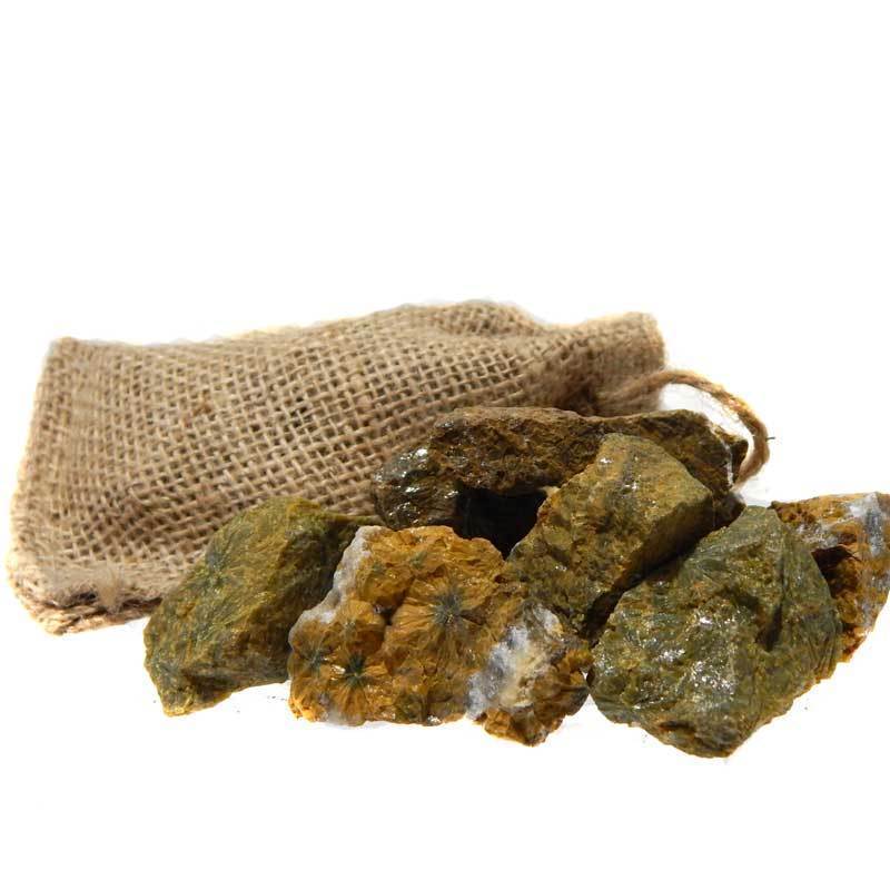 Rough Ocean Orbicular Jasper Stones in Burlap Bag 6oz-Nature's Treasures