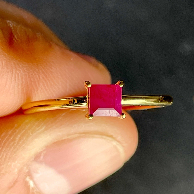 Royal Queens Natural Ruby Ring || 14K Vermeil Yellow Gold || Africa-Nature's Treasures