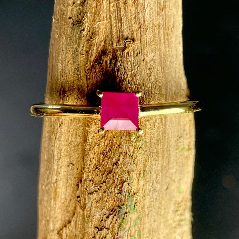 Royal Queens Natural Ruby Ring || 14K Vermeil Yellow Gold || Africa-Nature's Treasures