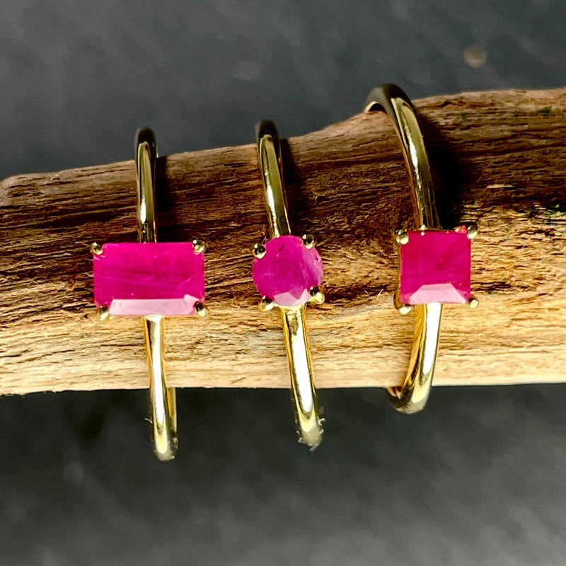 Royal Queens Natural Ruby Ring || 14K Vermeil Yellow Gold || Africa-Nature's Treasures