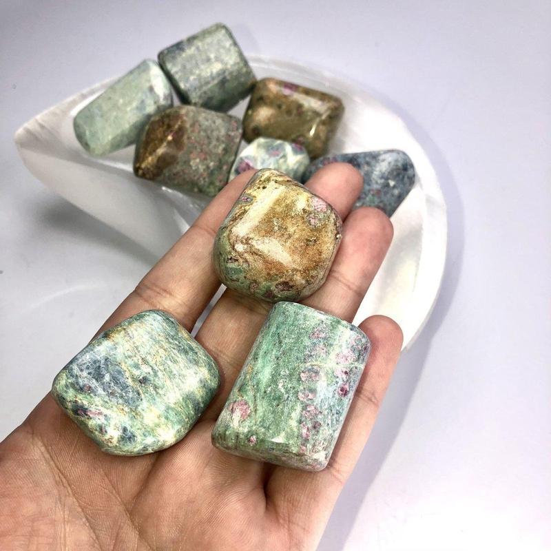 Ruby In Fuchsite Tumble - Green Muscovite-Nature's Treasures
