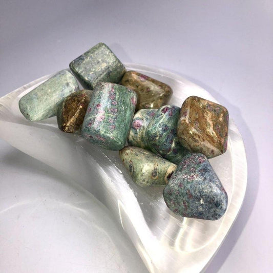 Ruby In Fuchsite Tumble - Green Muscovite-Nature's Treasures