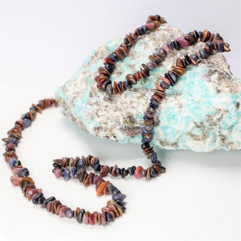 Ruby and Sapphire Chip Necklace-Nature's Treasures