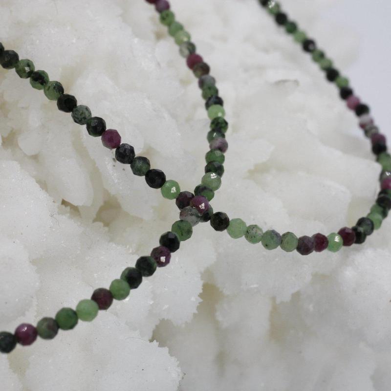 Ruby in Zoisite Dainty Faceted Necklace || .925 Sterling Silver-Nature's Treasures