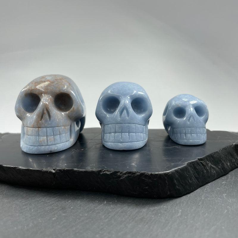 SHOW PRODUCT: Angelite Crystal Skull Carving-Nature's Treasures