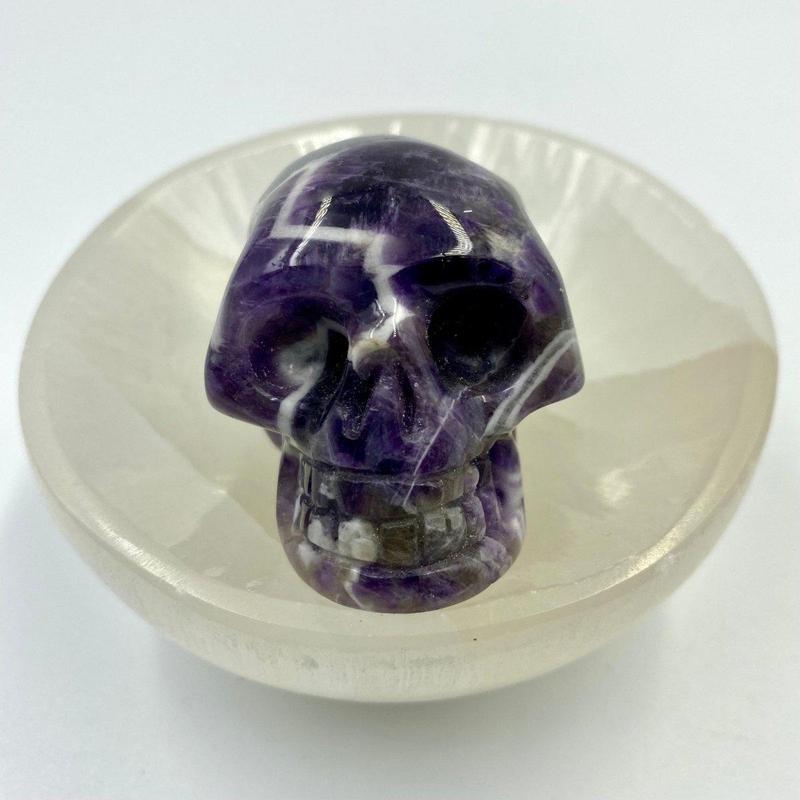 SHOW PRODUCT: Chevron Amethyst Skull Carving-Nature's Treasures