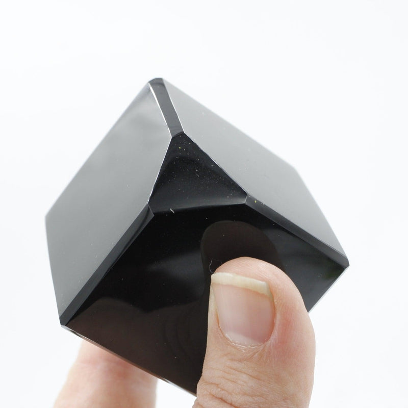 SHOW PRODUCT: Polished Small Black Obsidian Glass Cube Carvings-Nature's Treasures