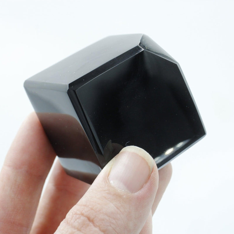 SHOW PRODUCT: Polished Small Black Obsidian Glass Cube Carvings-Nature's Treasures