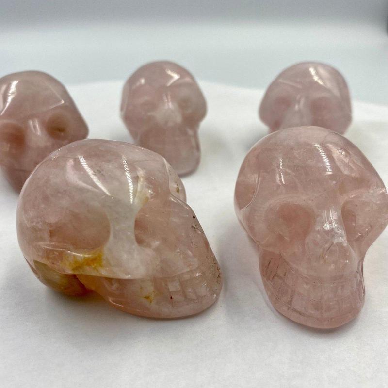 SHOW PRODUCT- Rose Quartz Skull Carvings || Brazil-Nature's Treasures