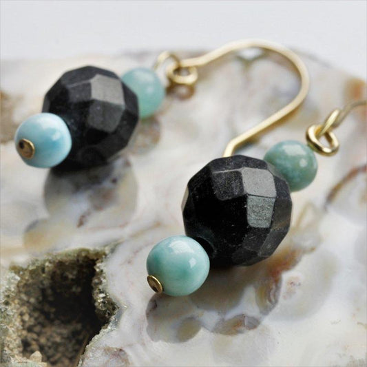 SHOW PRODUCT- Shamanite and Larimar Earrings-Nature's Treasures