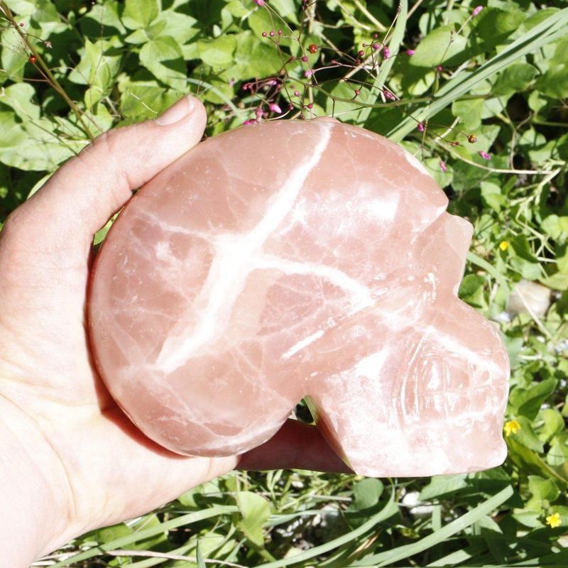 Salmon Calcite Skull-Nature's Treasures