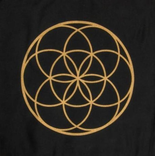 Seed of Life Cotton Crystal & Pendulum Grid Mat-Nature's Treasures