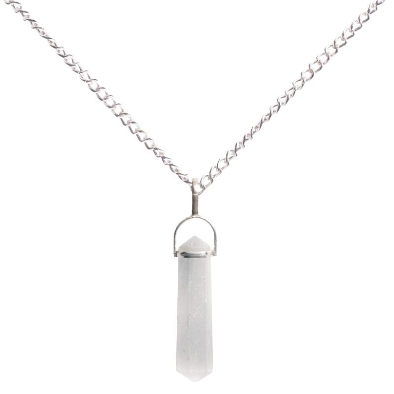 Selenite Double Terminated Sterling Silver Pendant || .925 Sterling Silver
