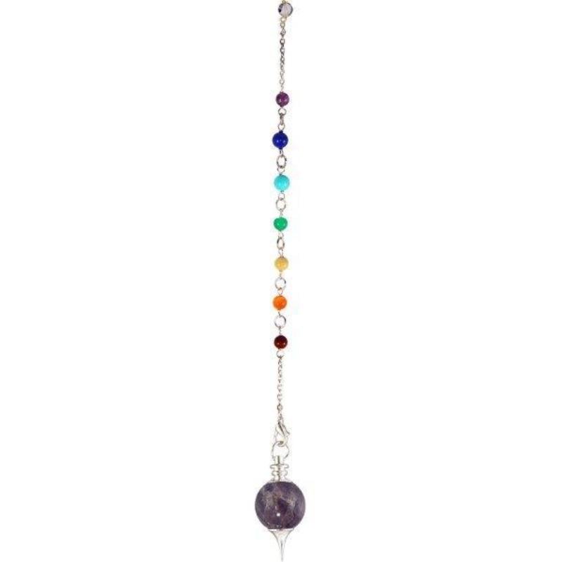 Sephoroton Amethyst Pendulum with Chakra Beads-Nature's Treasures