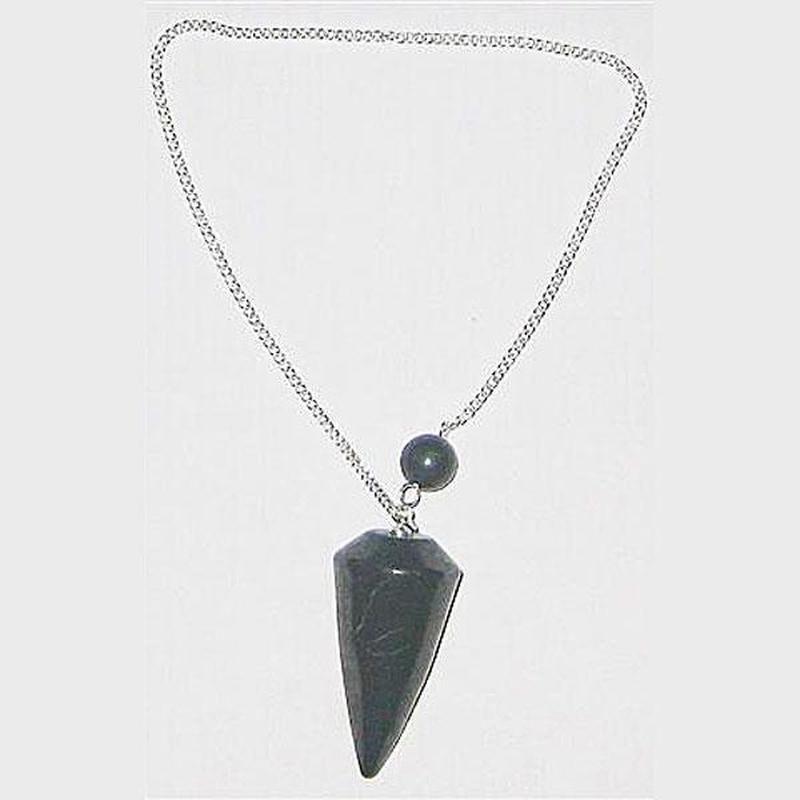 Shungite Cone Pendulum Karelia, Russia || .925 Sterling Silver-Nature's Treasures