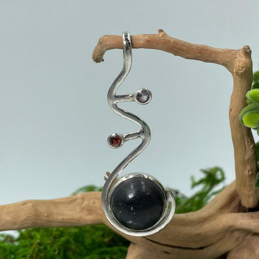 Shungite Pathworker Pendant || .925 Sterling Silver-Nature's Treasures
