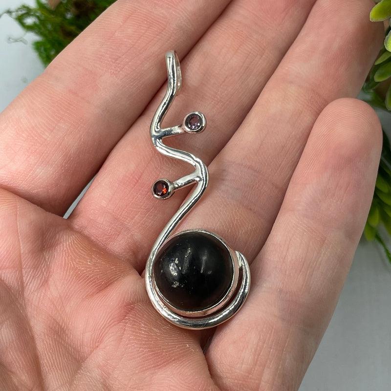 Shungite Pathworker Pendant || .925 Sterling Silver-Nature's Treasures