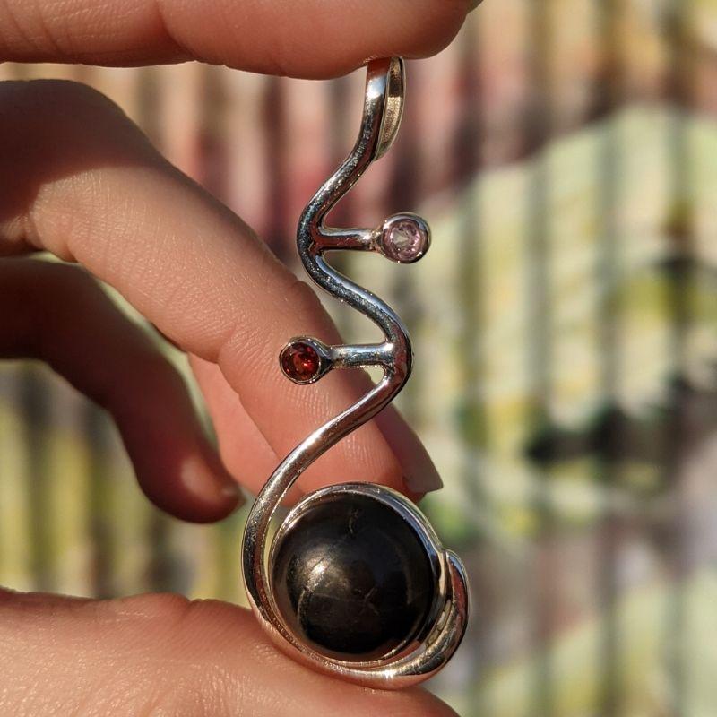 Shungite Pathworker Pendant || .925 Sterling Silver-Nature's Treasures