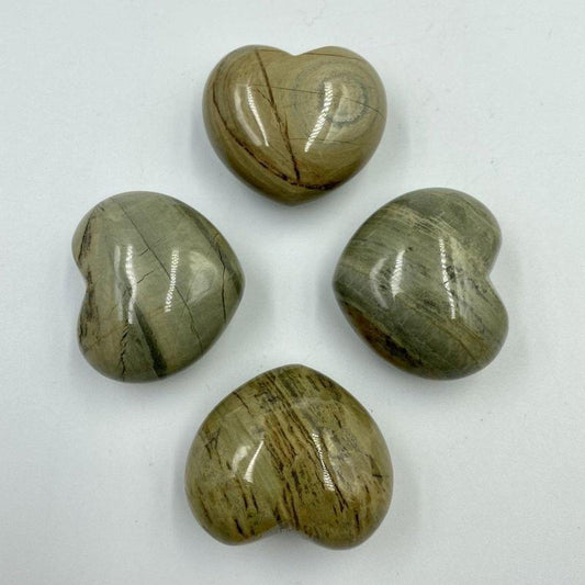 Silver Leaf Jasper Puff Heart-Nature's Treasures