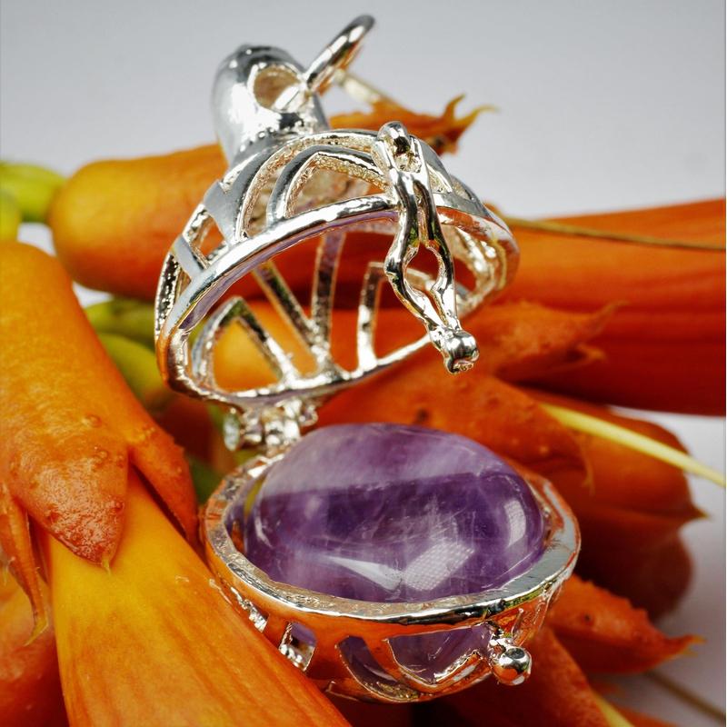 Silver Pentacle Cage Pendant-Nature's Treasures