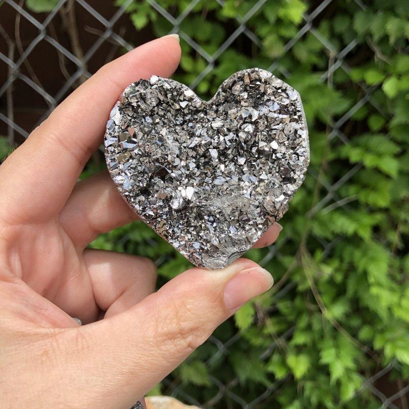 Silver Plated Amethyst Heart Cluster-Nature's Treasures