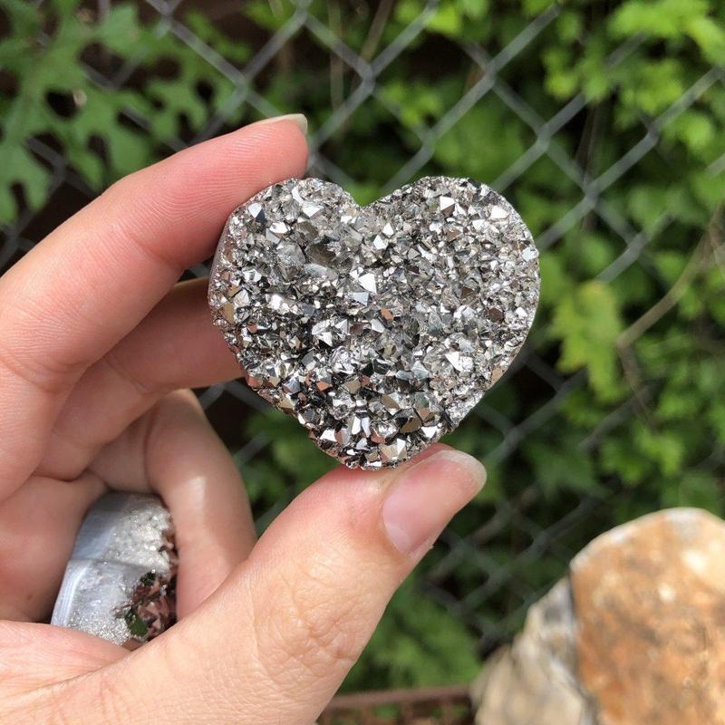 Silver Plated Amethyst Heart Cluster-Nature's Treasures