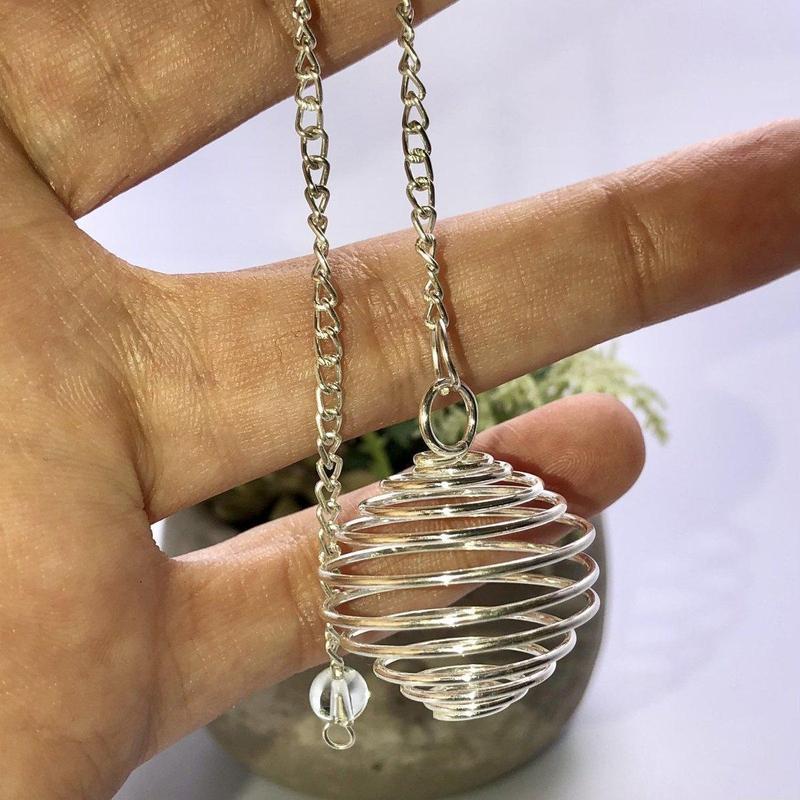 Silver Spiral Cage Pendulum