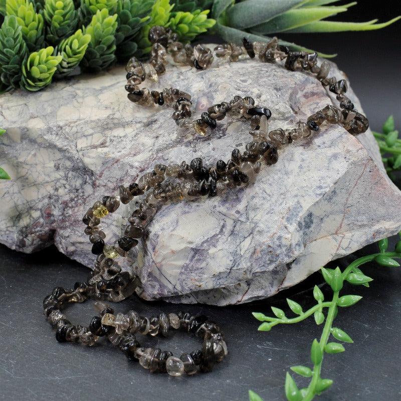 Smoky Quartz Chip Necklace-Nature's Treasures