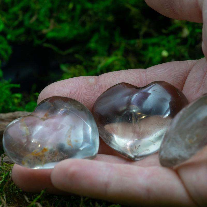 Smoky Quartz Pocket Pocket Heart 40 MM || Grounding, Protection || Madagascar-Nature's Treasures