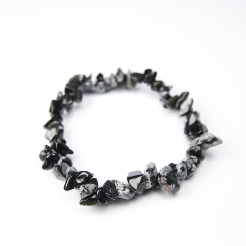 Snowflake Obsidian Chip Bracelet-Nature's Treasures