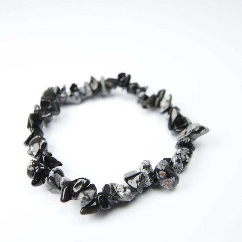 Snowflake Obsidian Chip Bracelet-Nature's Treasures