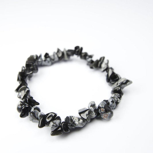 Snowflake Obsidian Chip Bracelet-Nature's Treasures